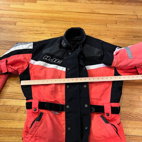 HJC Coat Mens XL Snow Snowmobile Racing Ski Jacket Orange 3M Scotchlite Neon ** - Picture 10 of 11